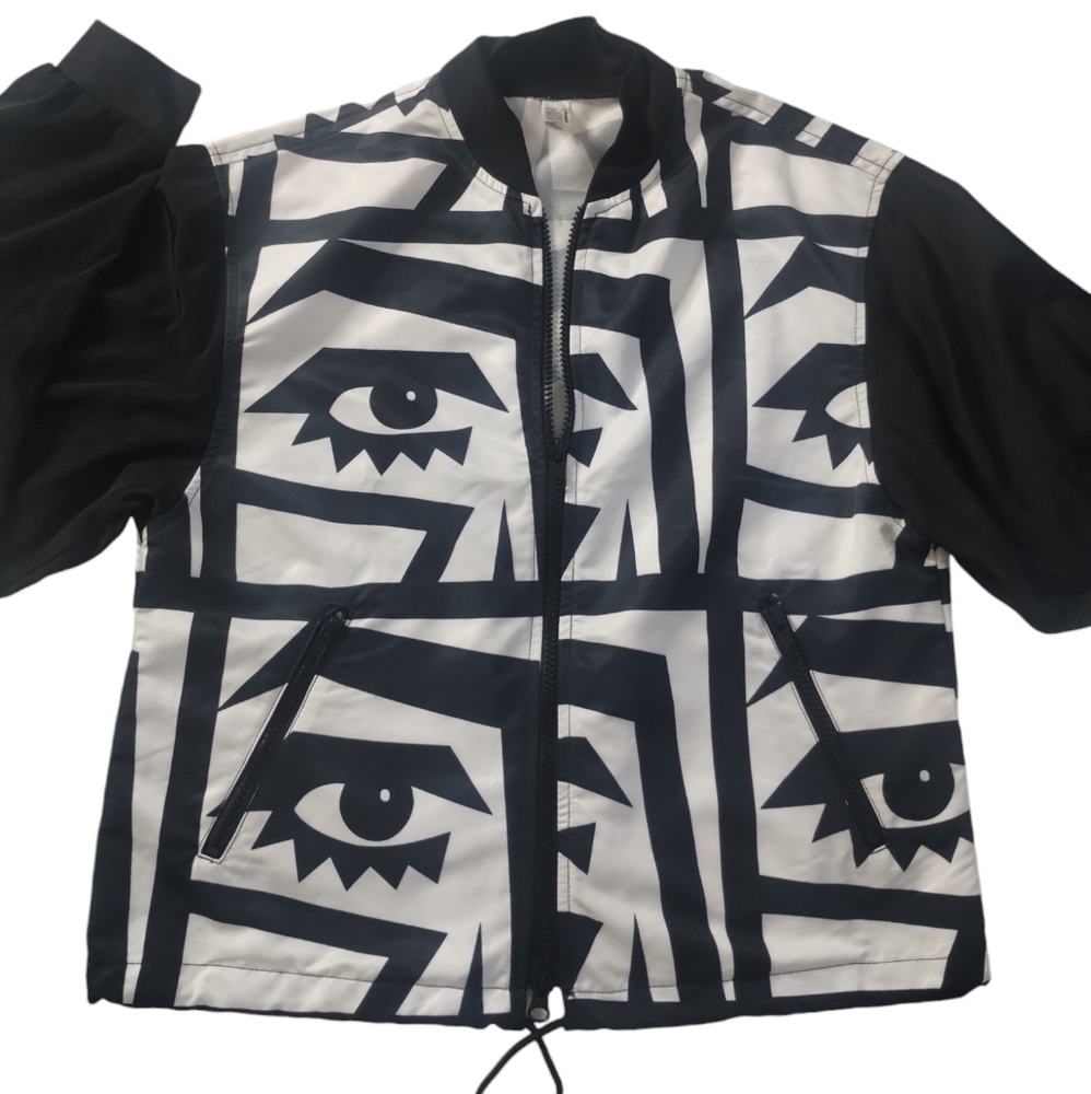 Kesh x American Apparel All-Seeing Eye Womens Sz Small Zip Up Jacket Art To Wear